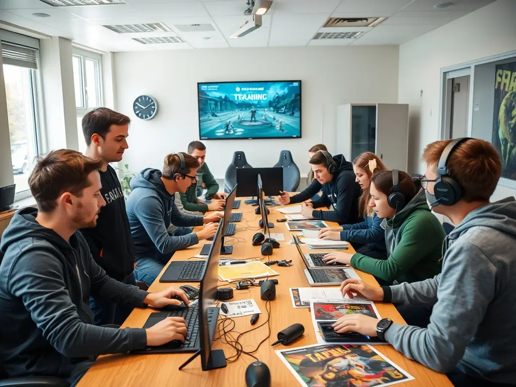 A counselor leading a workshop on responsible gaming habits at VIRTUOZ ARENA, emphasizing the organization's dedication to addiction prevention and digital well-being.